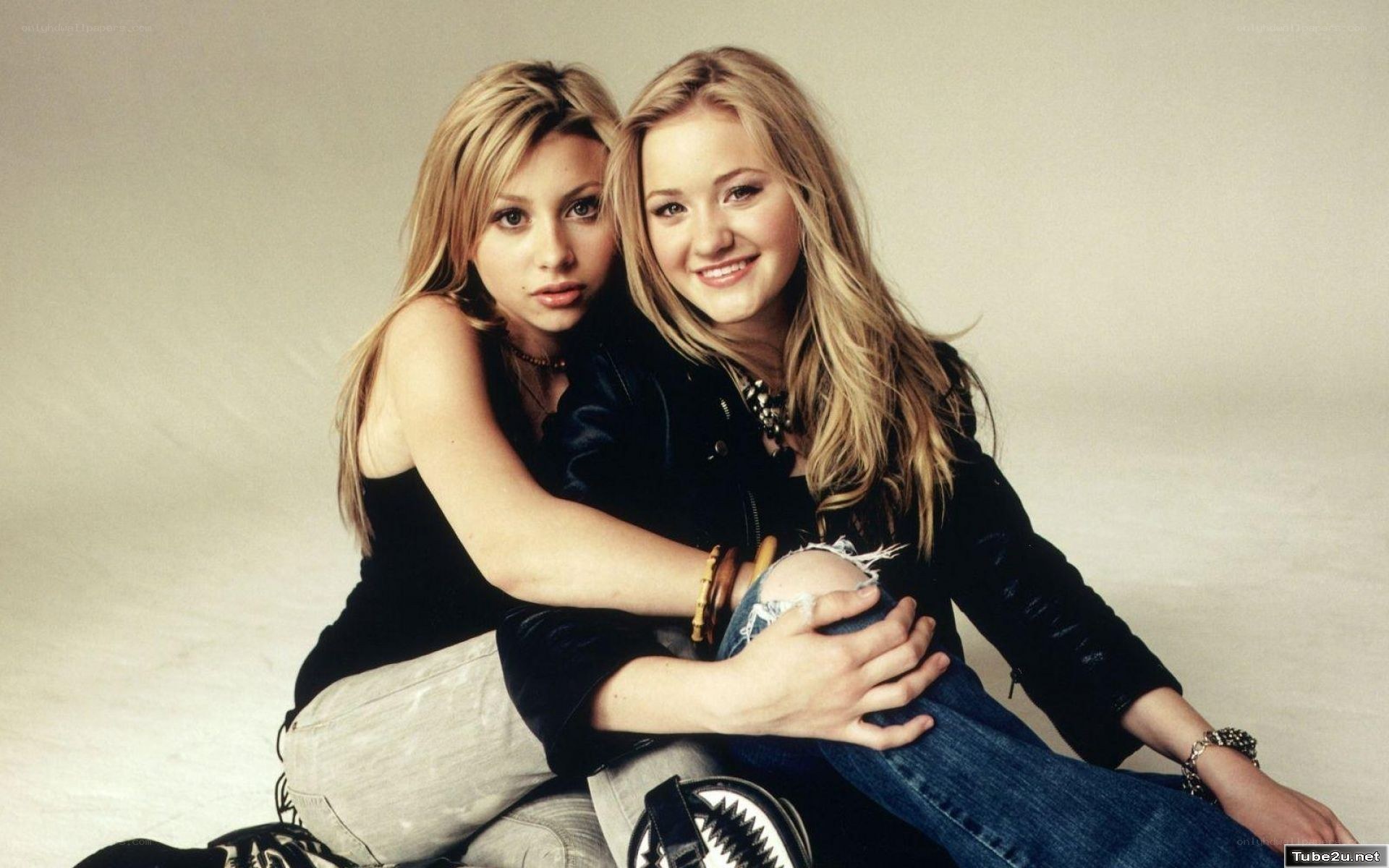 two young women posing together