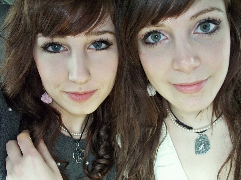 two young women posing together