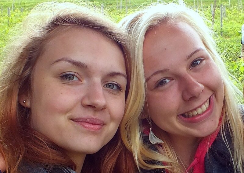 Two Young Women Smiling — Blonde