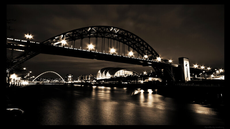 Tyne Bridge at Night — Black