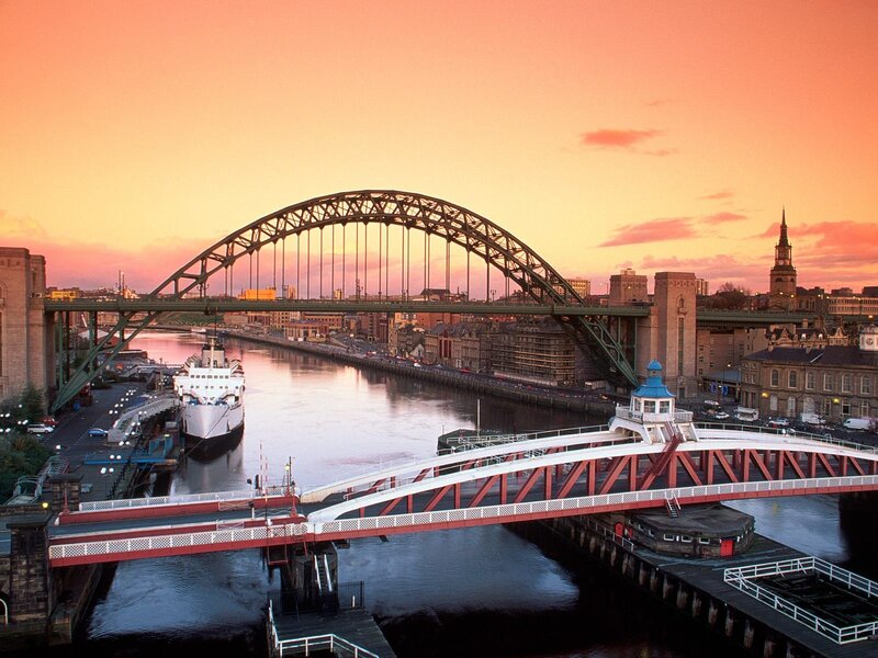Tyne Bridge at Sunset — Orange, Serene, Photograph