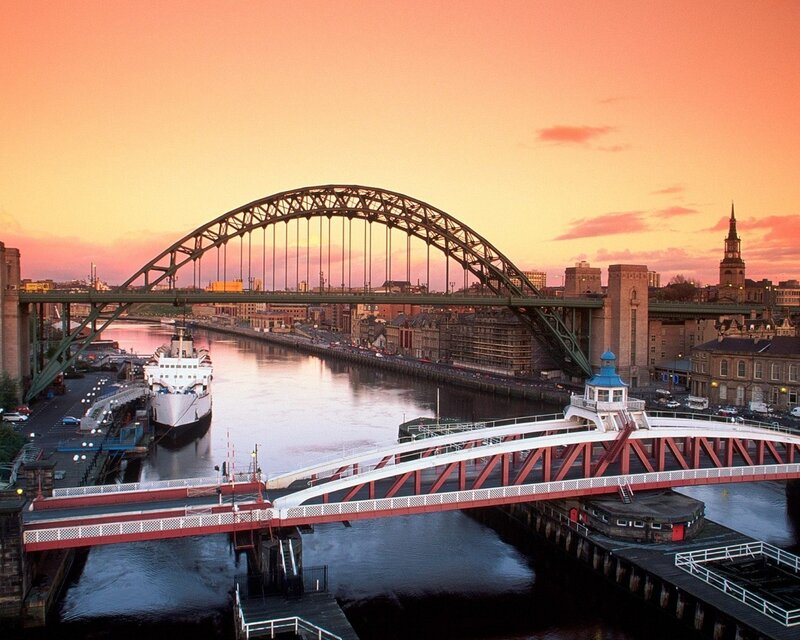 Tyne Bridge at Sunset — Orange, Serene