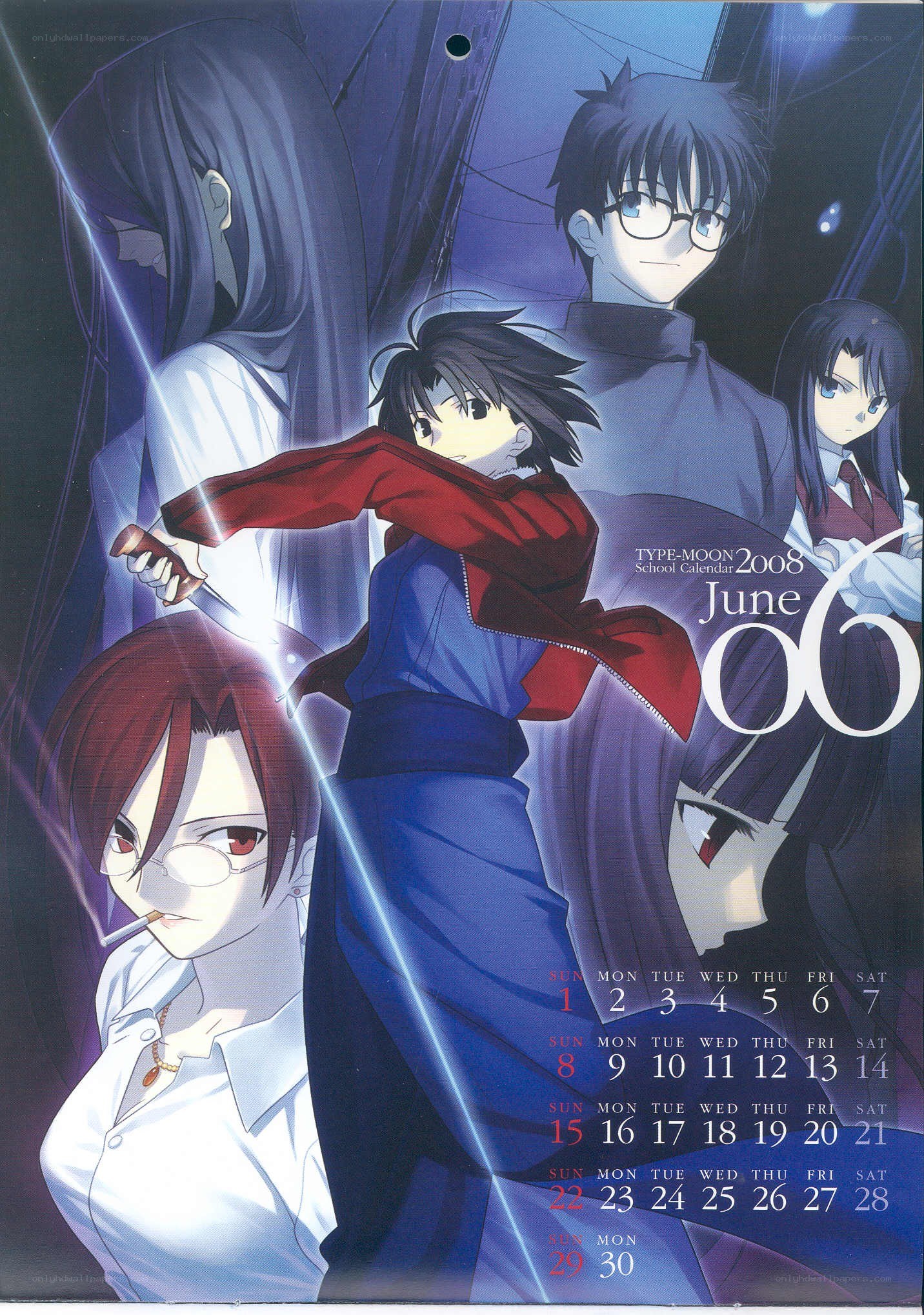 Type-Moon School Calendar June 2008