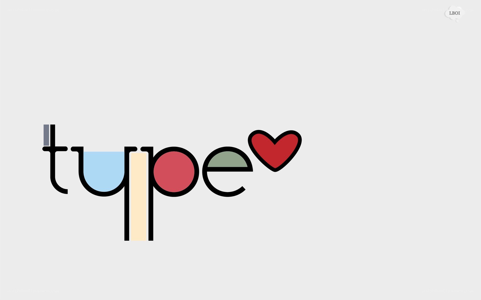 type with heart logo