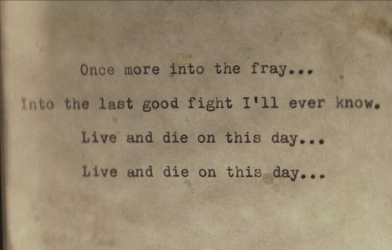 typed poem on aged paper
