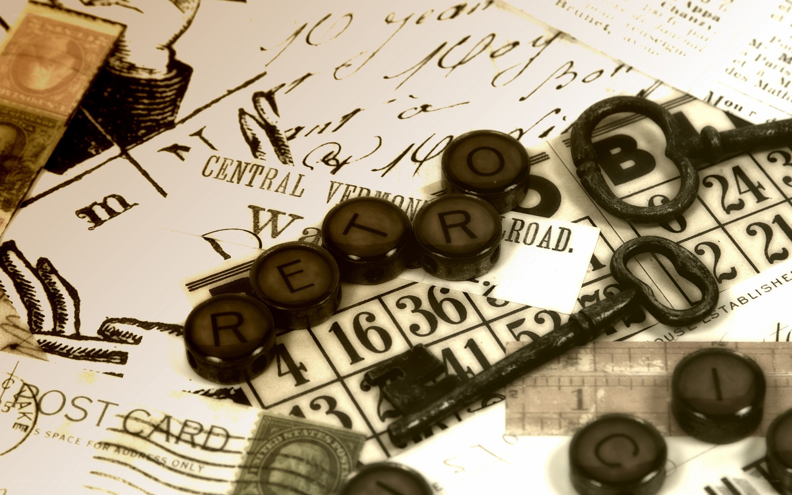 typewriter keys and old letters