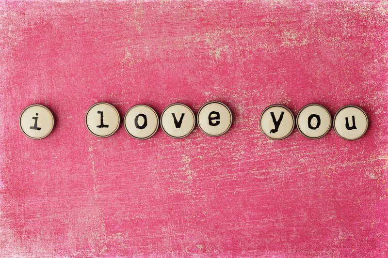 Typewriter Keys Spelling I Love You