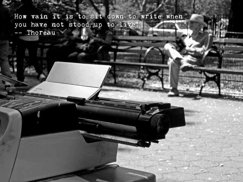 Typewriter on Bench