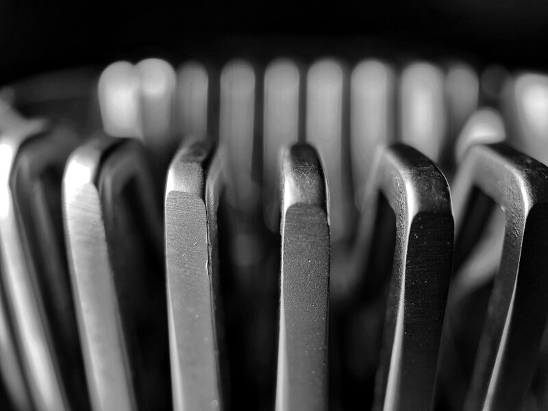 Typewriter Typebars — Black, Dramatic