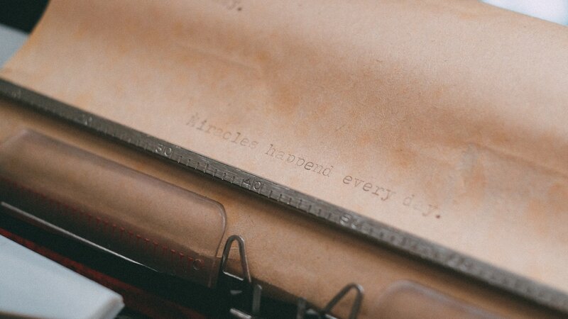 Typewriter with Paper — Brown