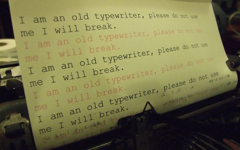 Typewriter with repeated text