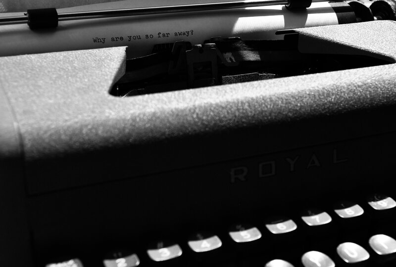 Typewriter with text