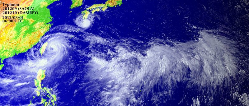 Typhoons Saola and Damrey