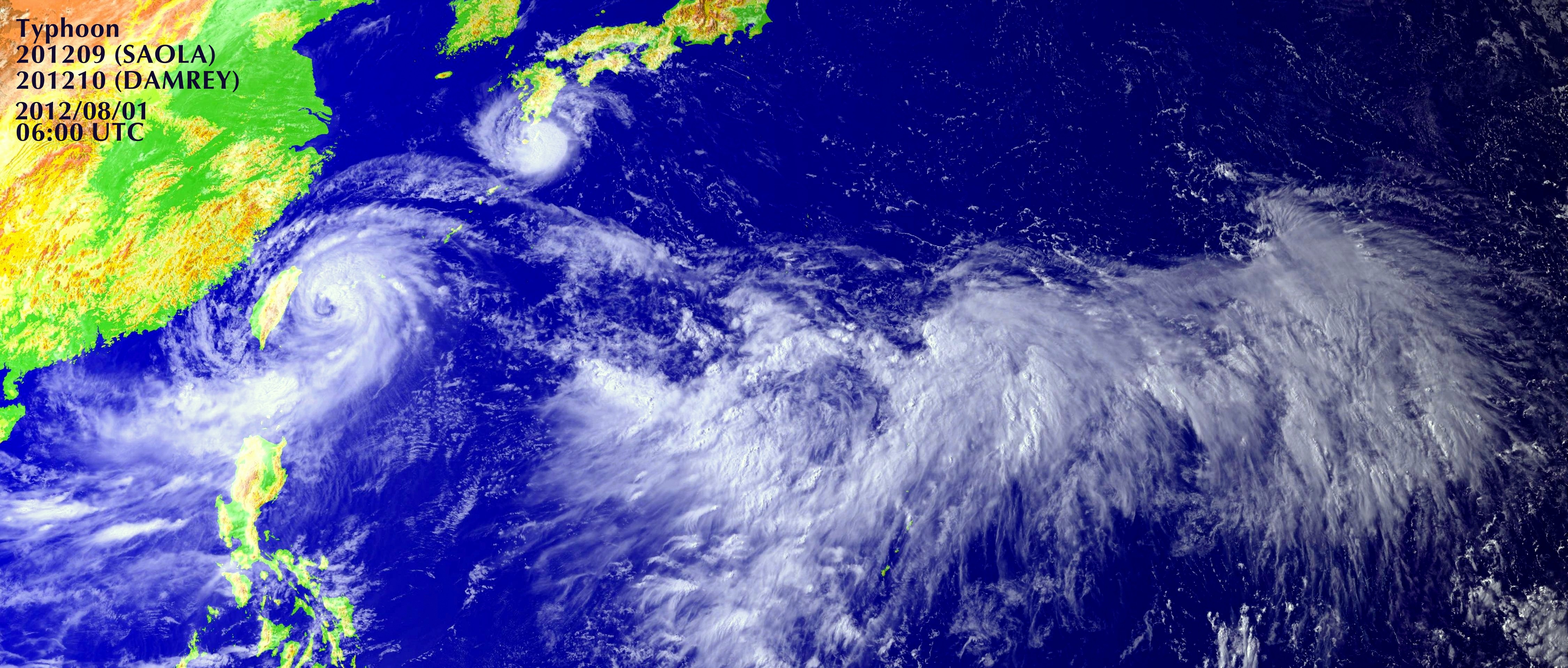 Typhoons Saola and Damrey
