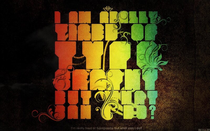 typography art with text