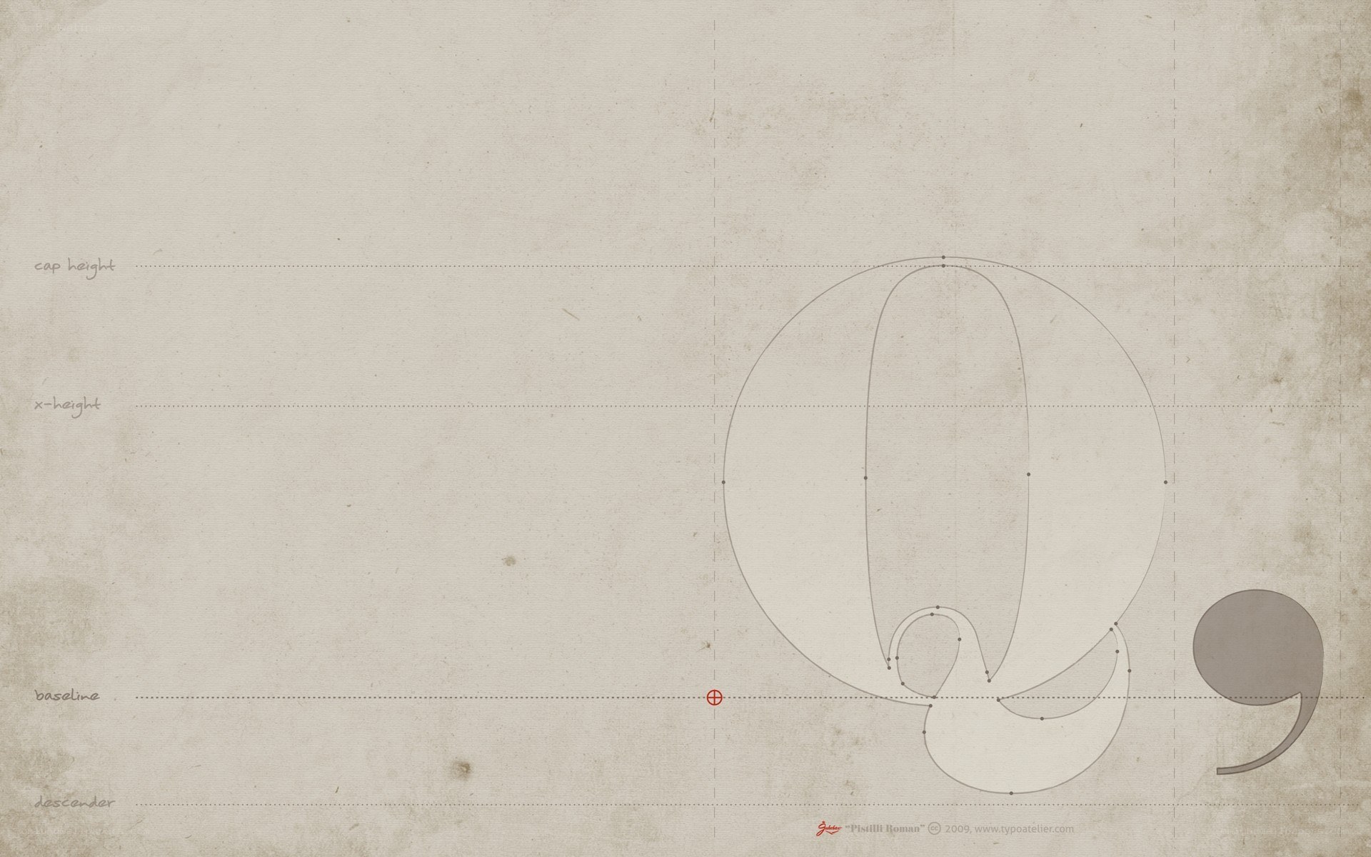 Typography design of a comma