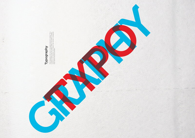 Typography design with layered text