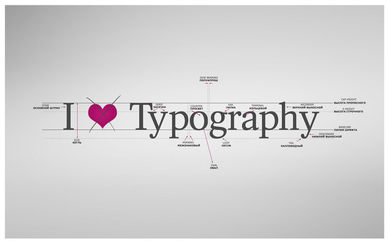 Typography Terms Diagram — Gray