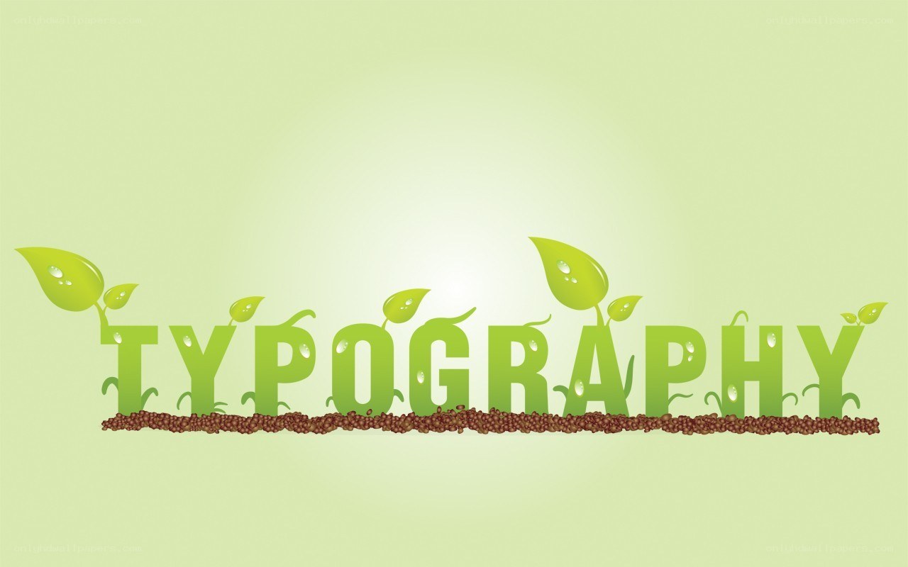 Typography with growing leaves