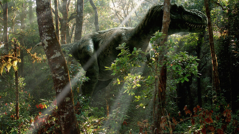 Tyrannosaurus in dense forest