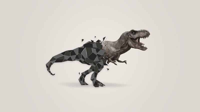 Tyrannosaurus Rex Dinosaur — Gray, Dramatic