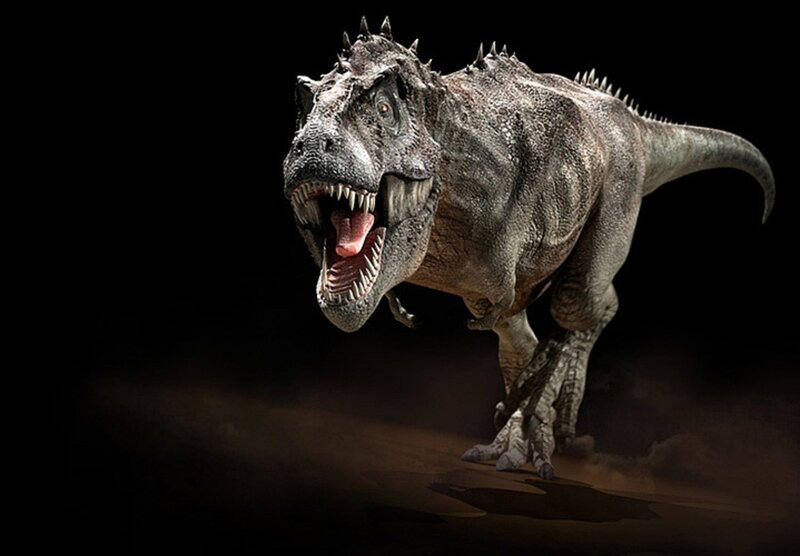 Tyrannosaurus Rex — Gray, Dramatic, 3d Render, Dinosaur, Open Mouth