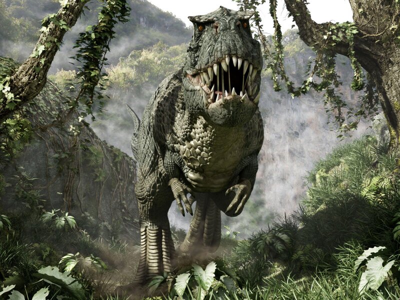 Tyrannosaurus Rex — Green, Dramatic, 3d Render