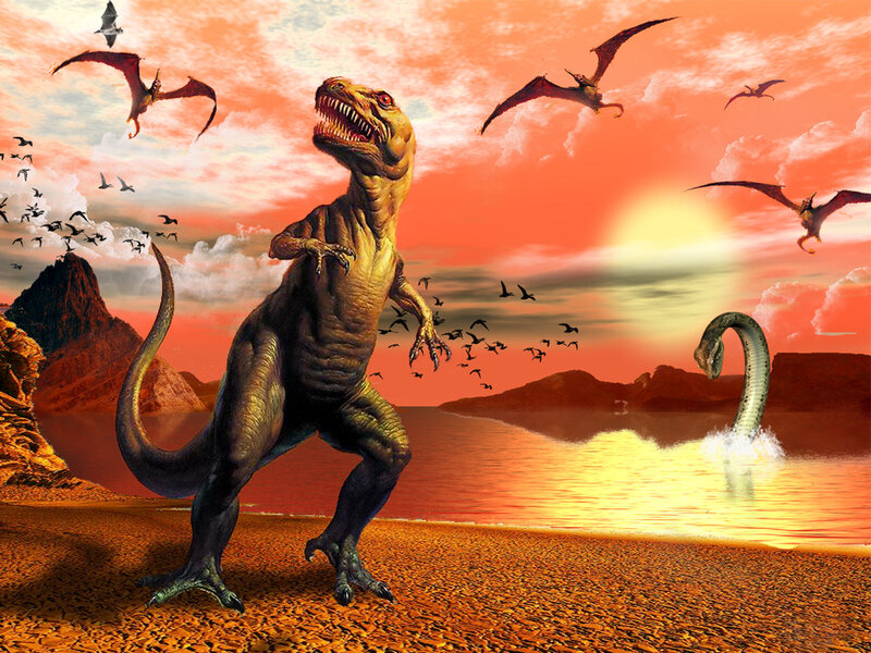 Tyrannosaurus Rex on Beach
