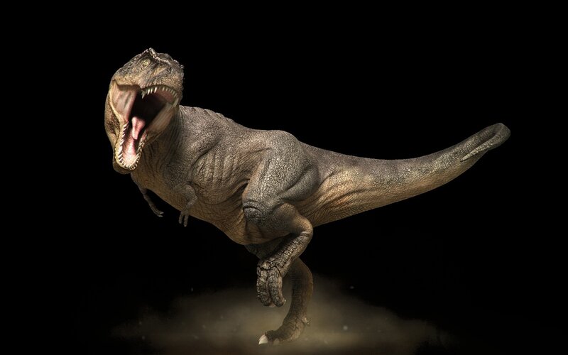Tyrannosaurus rex roaring