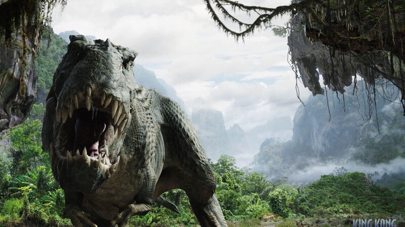 Tyrannosaurus Rex Roaring — Green, Dramatic