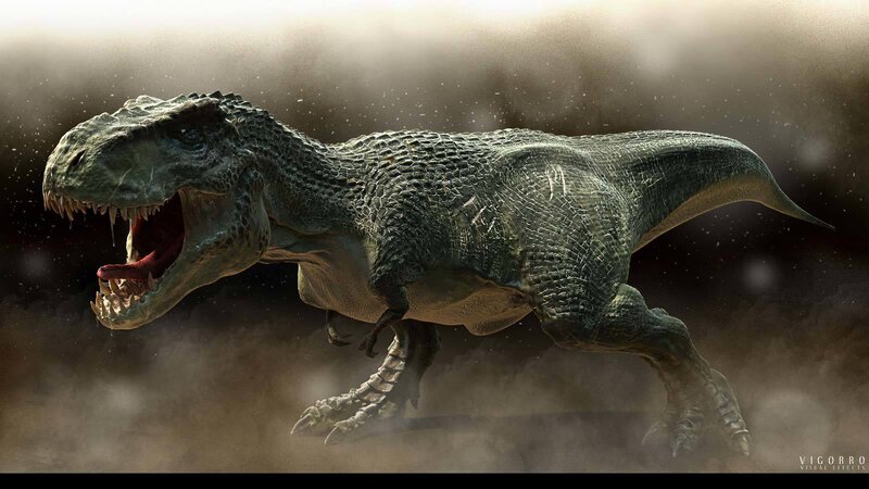 Tyrannosaurus rex roaring