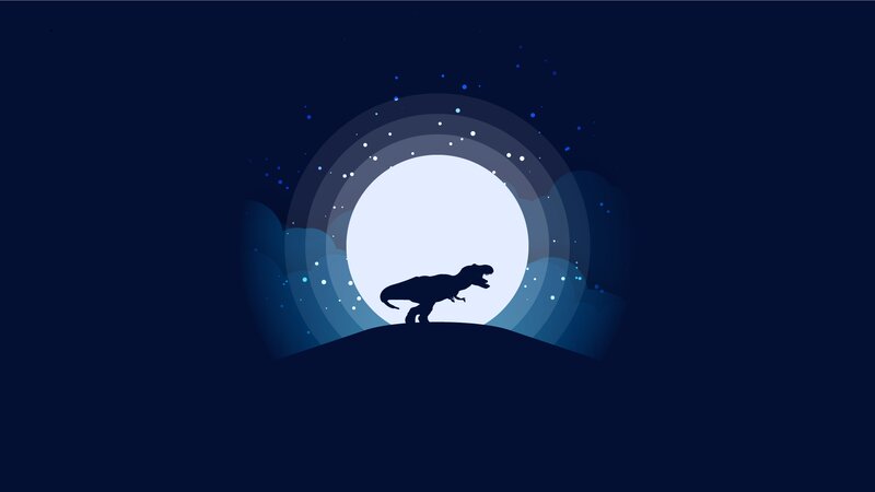Tyrannosaurus Rex Silhouette — Blue