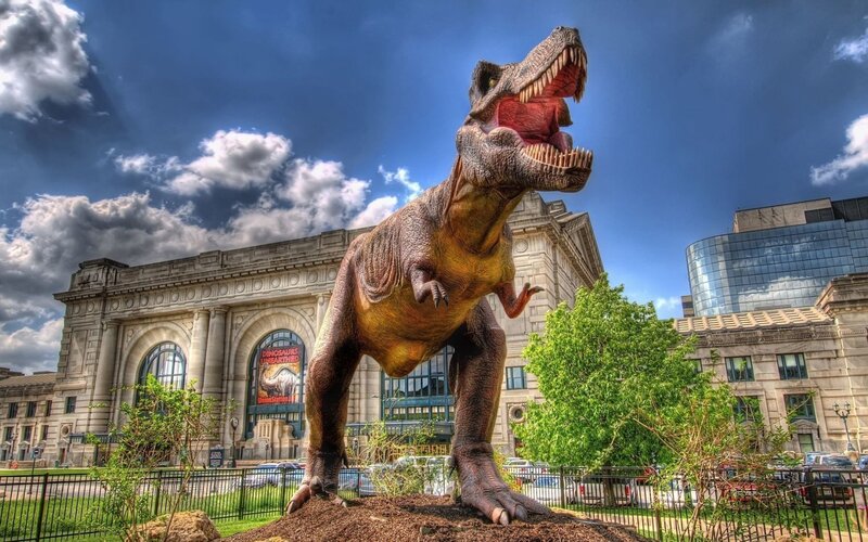 Tyrannosaurus Rex Statue — Blue
