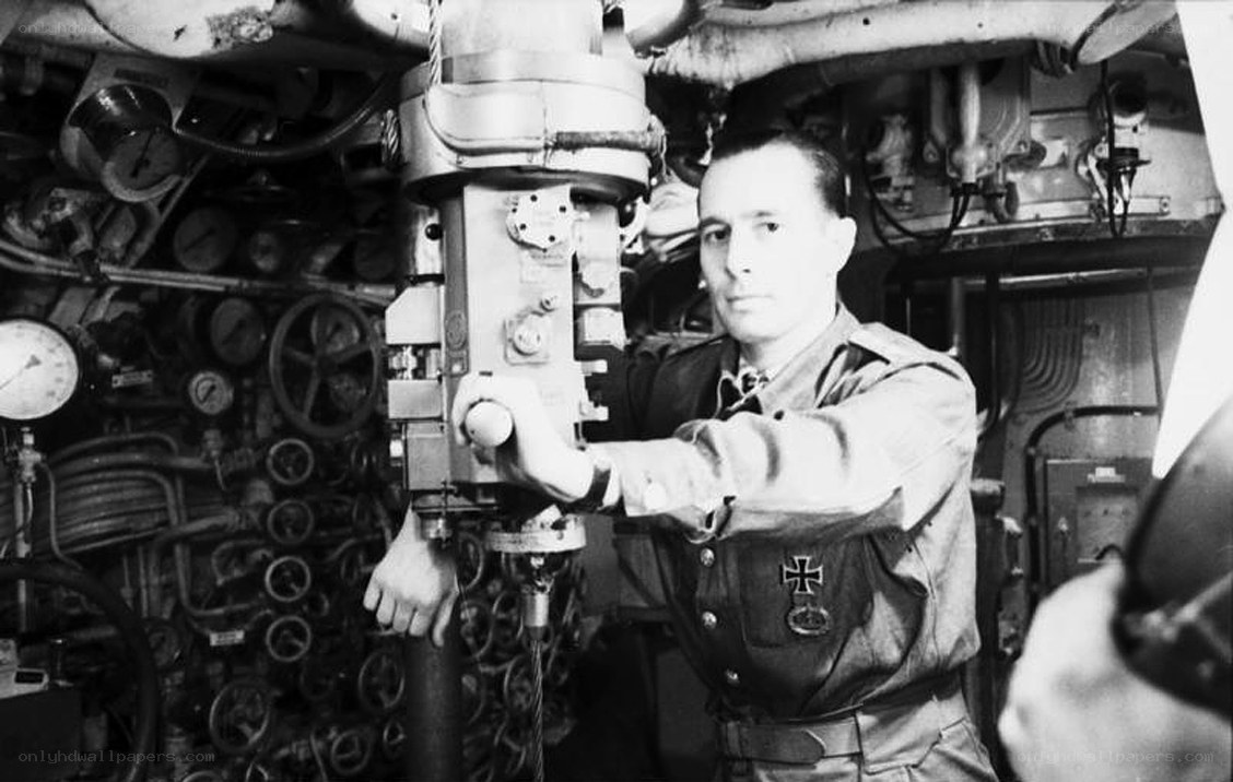 U-boat crew member operating controls