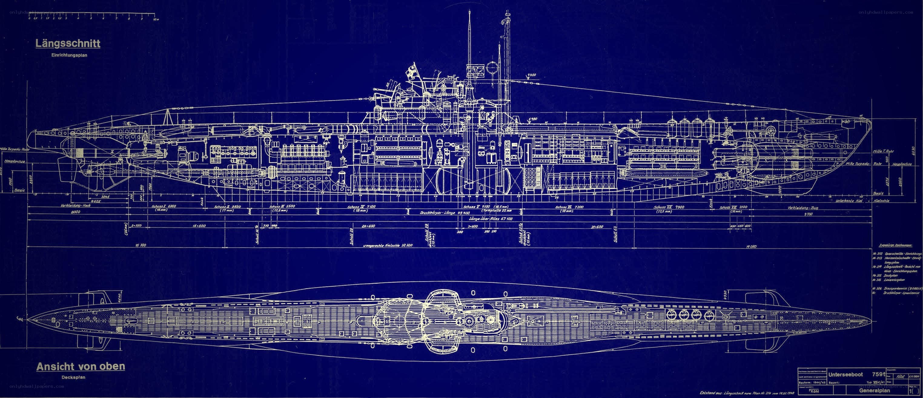 U-boat technical blueprint