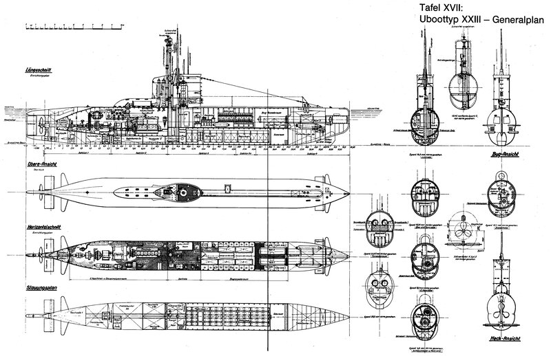 U-boat Type XXIII general plan