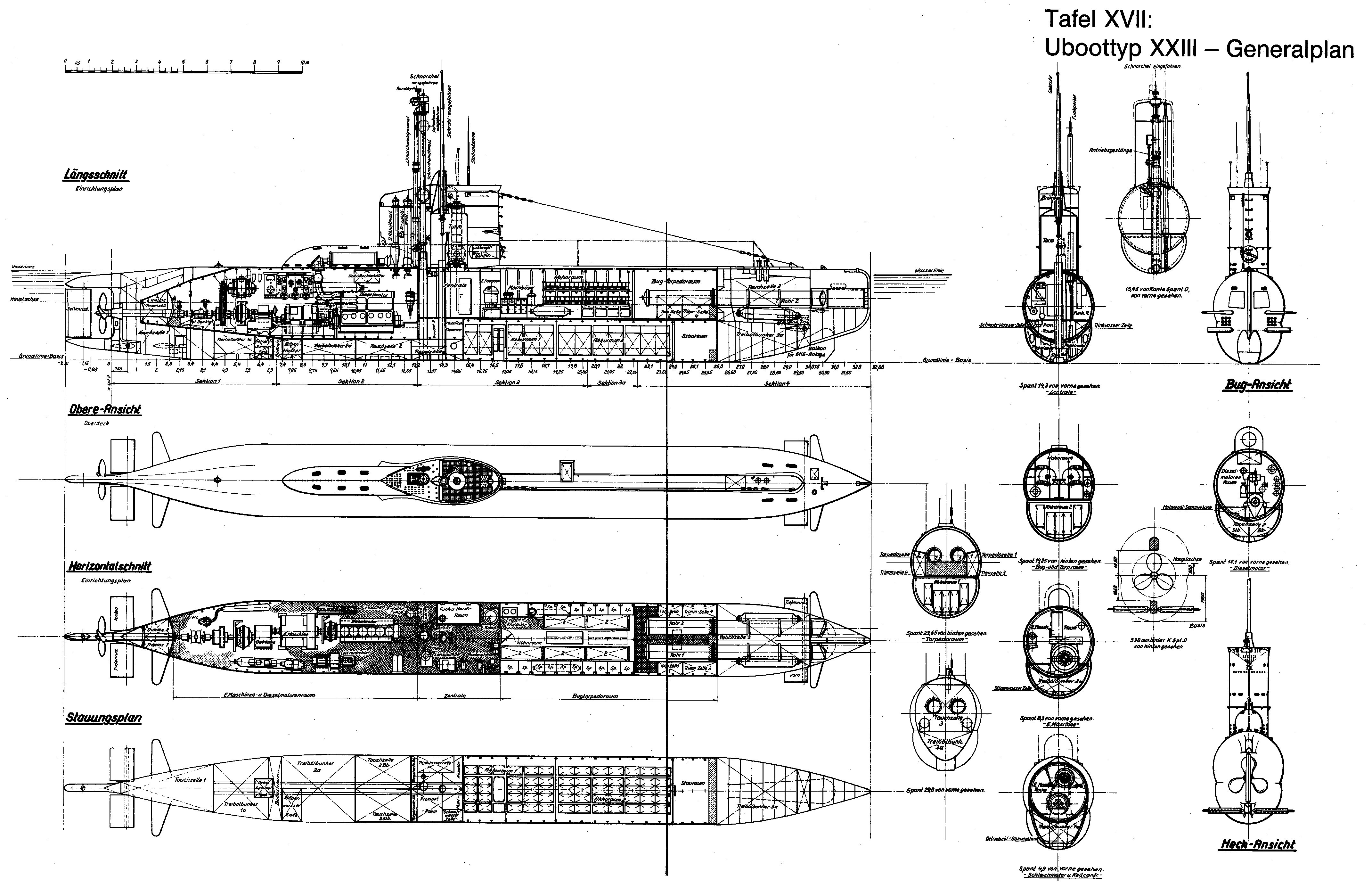 U-boat Type XXIII general plan
