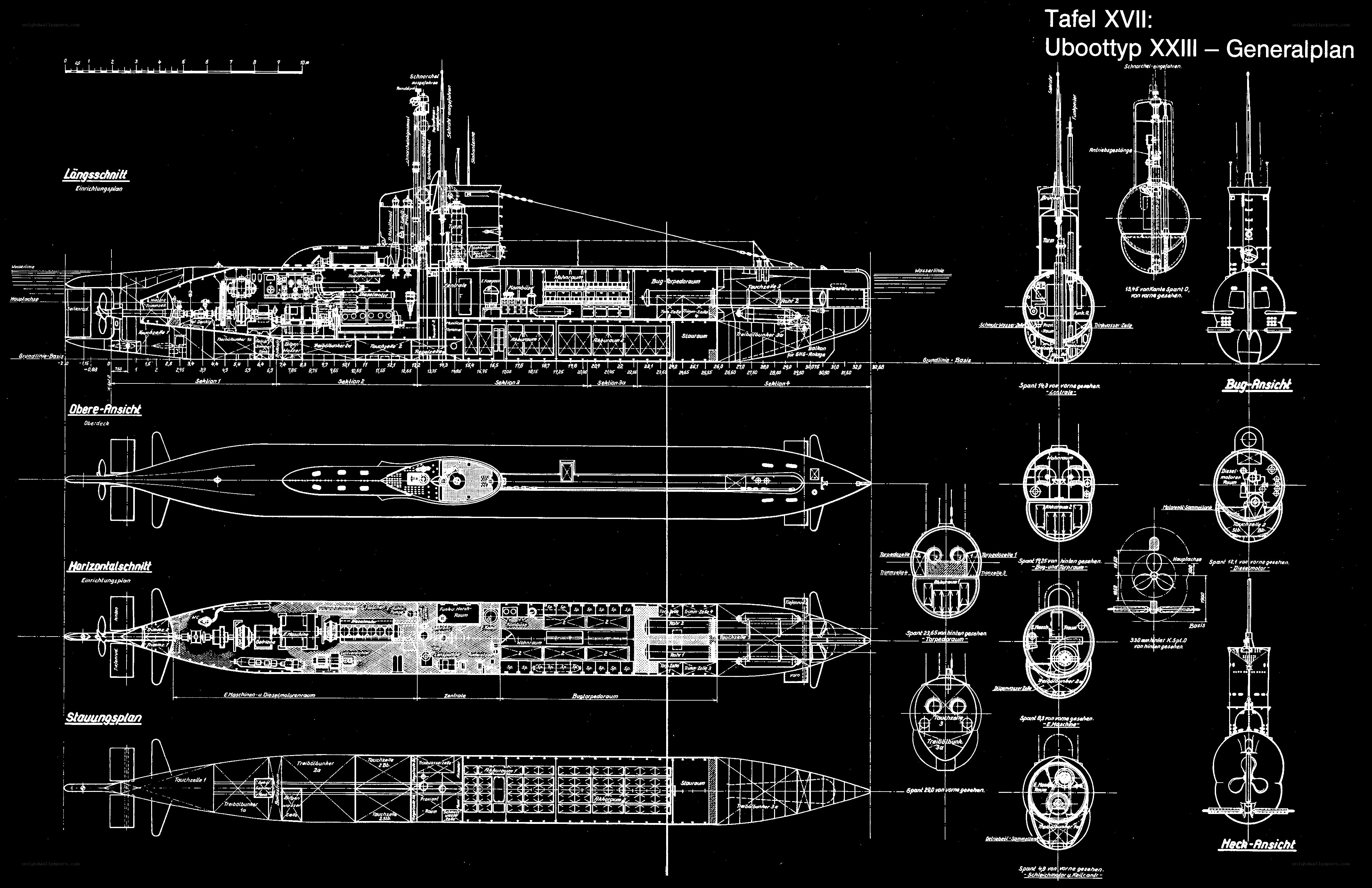 U-boat Type XXIII general plan