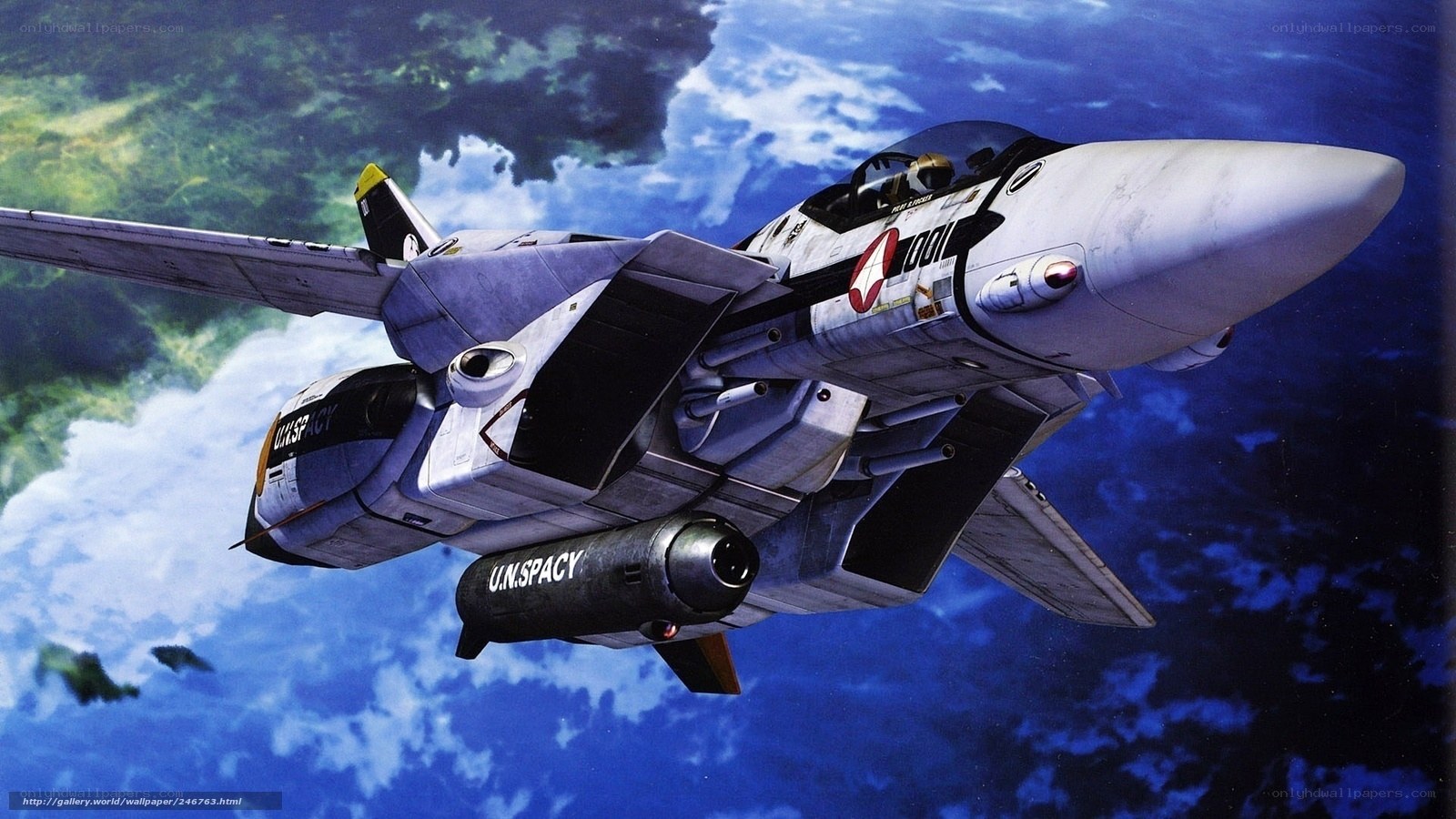 U.N. Spacy fighter jet in flight