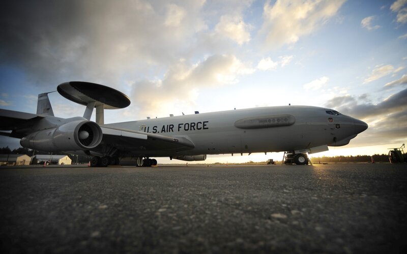 U.S. Air Force Aircraft — Gray, Dramatic, Sunset, Photograph