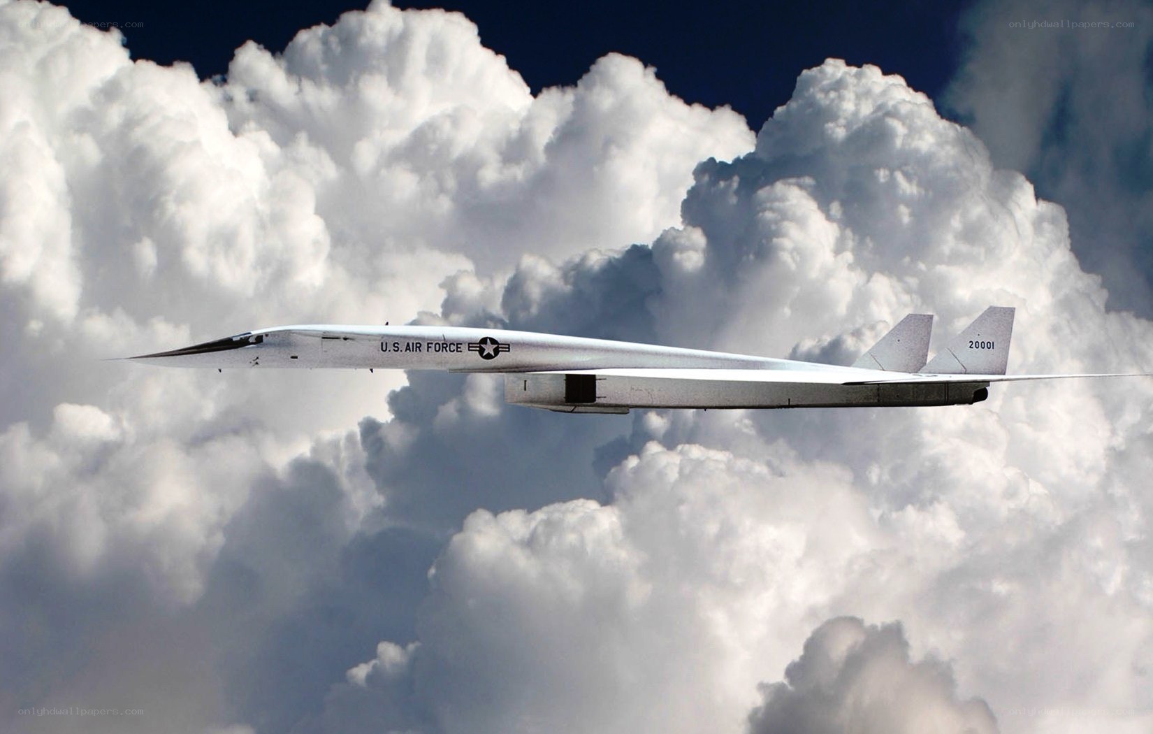 U.S. Air Force aircraft in clouds