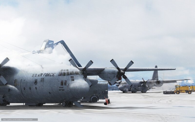 U.S. Air Force aircraft in snow