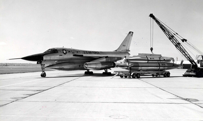 U.S. Air Force bomber with missiles