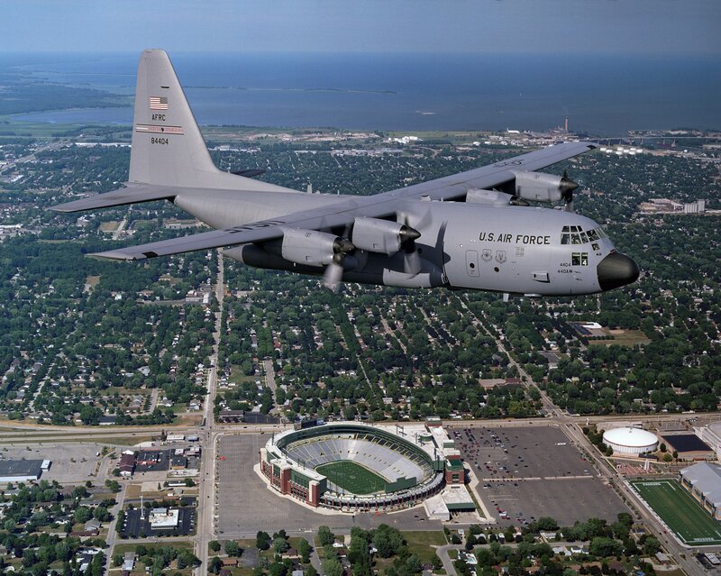 U.S. Air Force C-130 Aircraft — Gray, Aerial