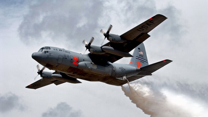 U.S. Air Force C-130 Aircraft — Gray, Dramatic