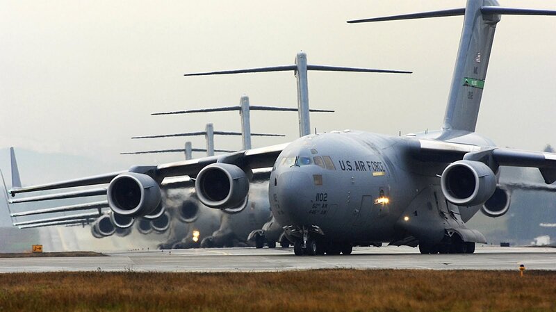 U.S. Air Force C-17 aircraft on runway