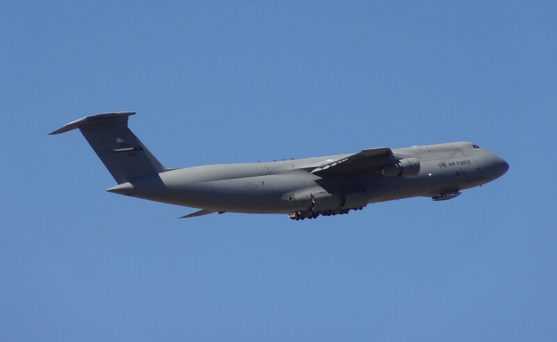 U.S. Air Force Cargo Plane — Blue, Clear, Afternoon, Photograph, Aircraft