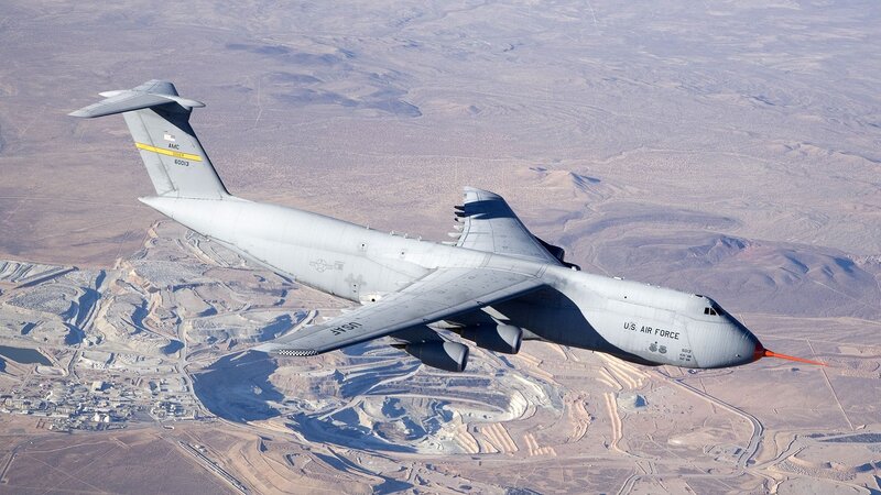 U.S. Air Force Cargo Plane — Gray, Aerial