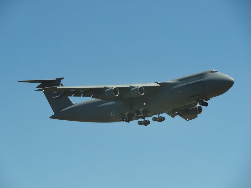 U.S. Air Force Cargo Plane — Gray, Clear, Afternoon