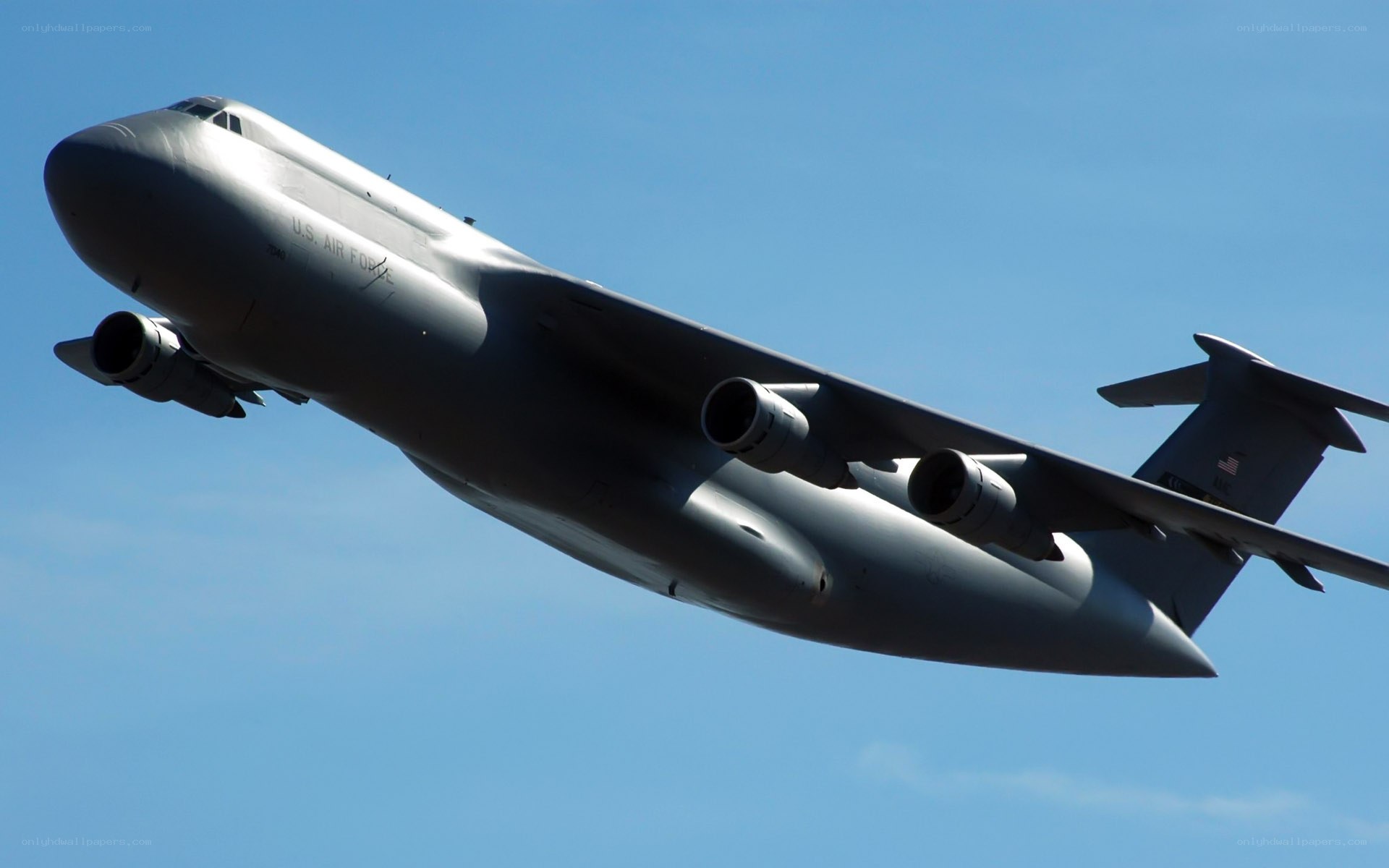 U.S. Air Force cargo plane in flight